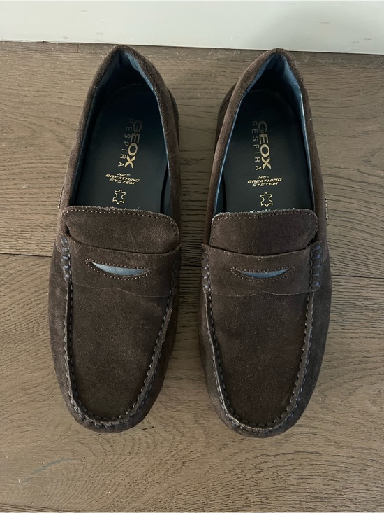 ❤️ Geox Respira Dark Brown Suede Penny Loafers for Men - EU 43 (Approx US 10) main image 5